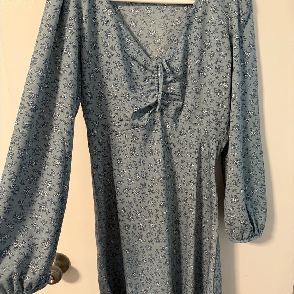 Levi's Long Sleeve Blue Floral Dress